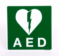 Sticker AED pictogram vierkant (10x10cm)